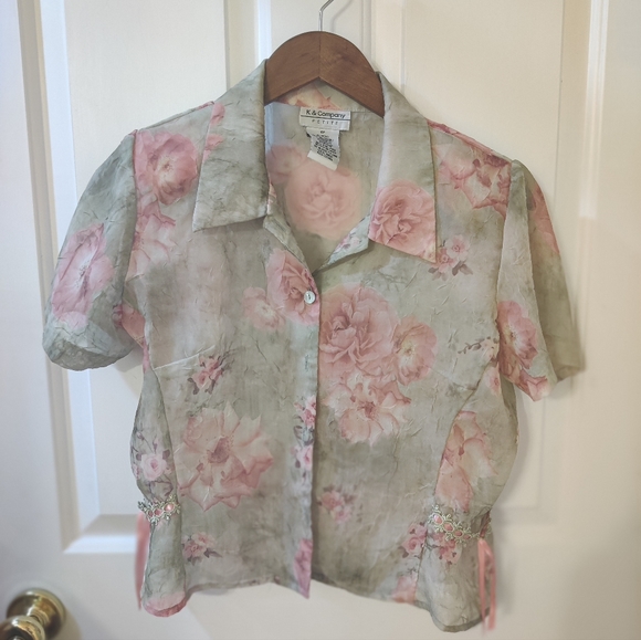 Gorgeous Y2K 90's Vintage Floral Dress and Top Set - Picture 9 of 12